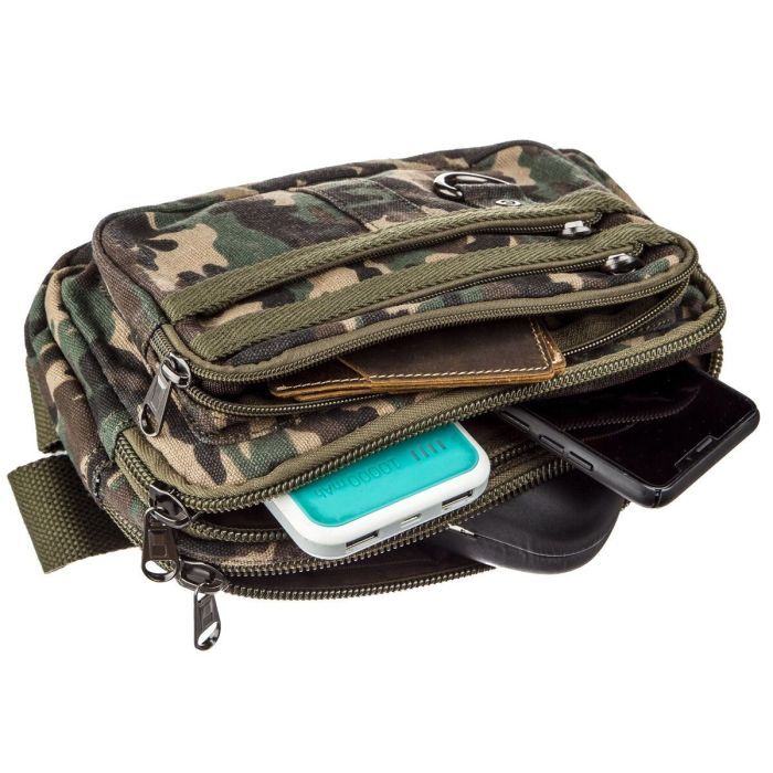 Сумка Vintage Бананка текстильная на пояс Синяя (20158) изображение 5