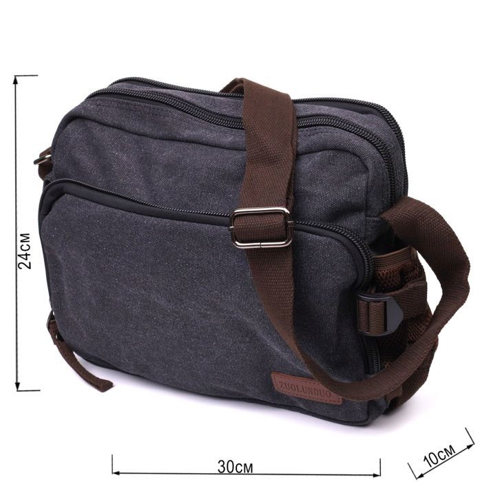 Сумка Vintage З текстилю Чорна (22204) зображення 3