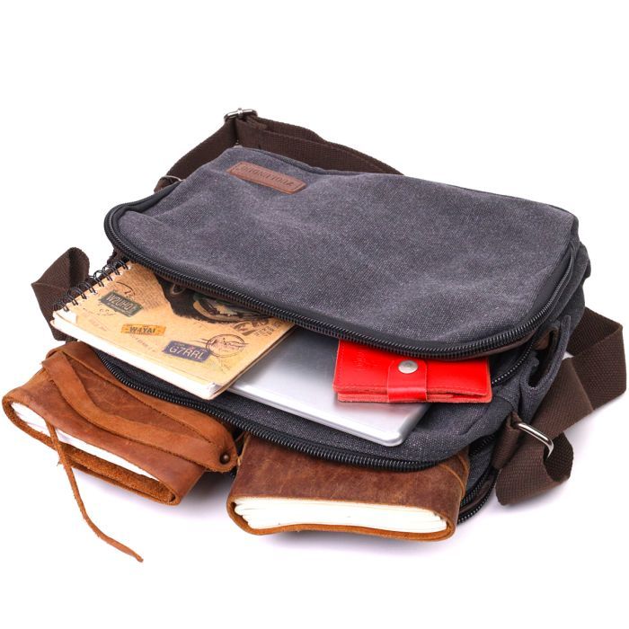 Сумка Vintage З текстилю Чорна (22204) зображення 8