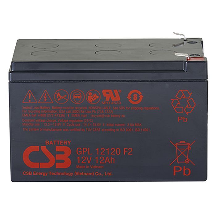 Батарея до ДБЖ CSB 12В 12 Аг (GPL12120 F2)