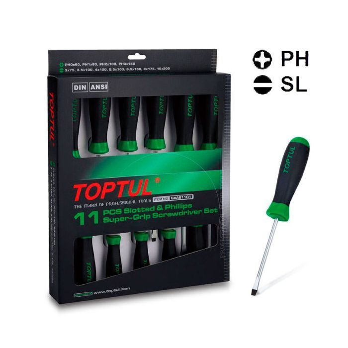 Набір викруток Toptul 11 шт. (GAAE1101)