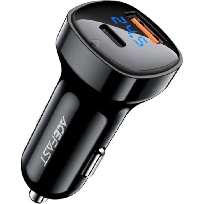 Зарядное устройство Acefast 2xUSB 66W (USB-C + USB-A) B4 with digital display (6974316280392) изображение 3