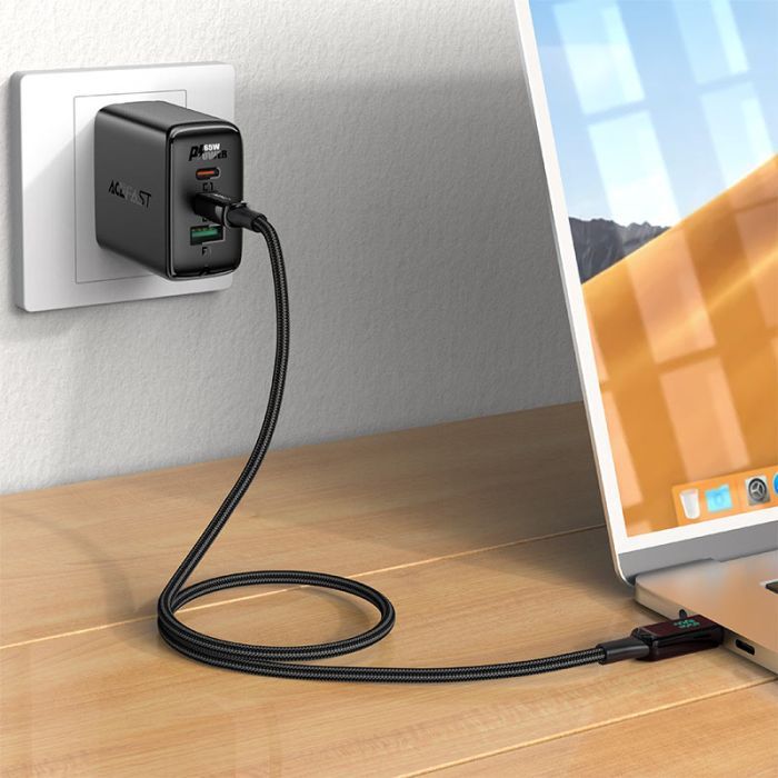 Дата кабель USB-C to USB-C 2.0m 100W with display C6-03 Acefast (6974316281054) изображение 4