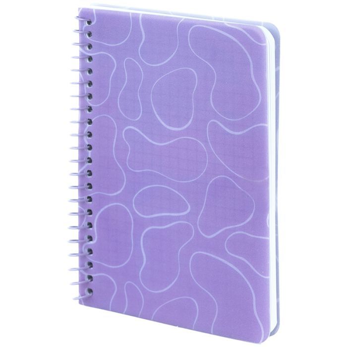 Блокнот Axent на спирали B6 80 листов, клетка, пластиковая обложка, розовый (8463-2-A) изображение 2