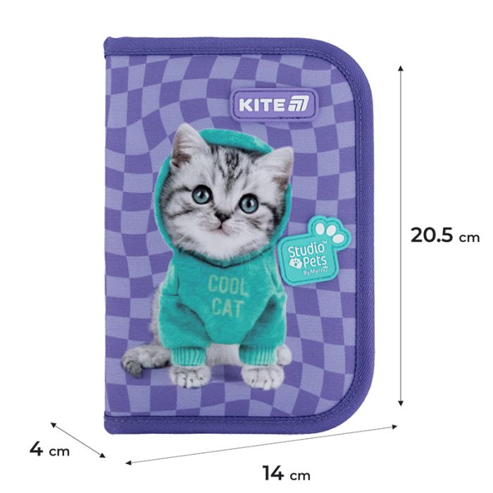 Пенал Kite 622-2 Studio Pets, 1 відділення, 2 відворот (SP25-622-2) изображение 2