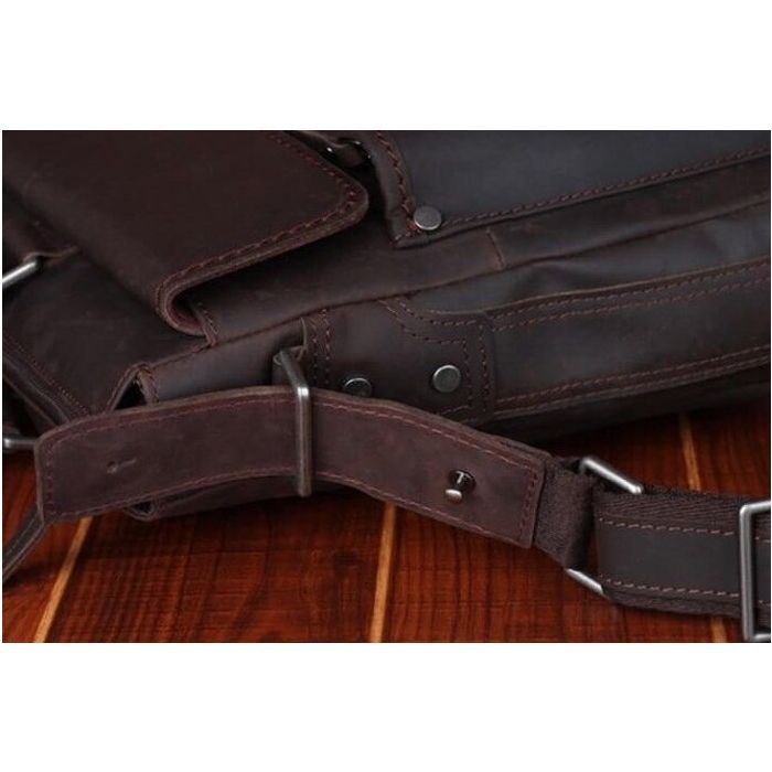 Сумка Vintage Из натуральной кожи Коричневая (14565) изображение 11