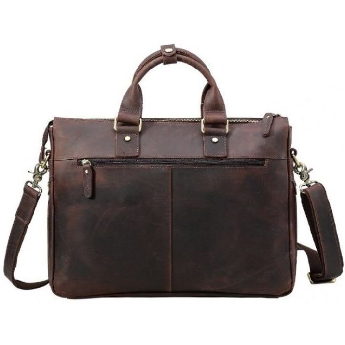 Сумка Vintage Из натуральной кожи Коричневая (14565) изображение 6