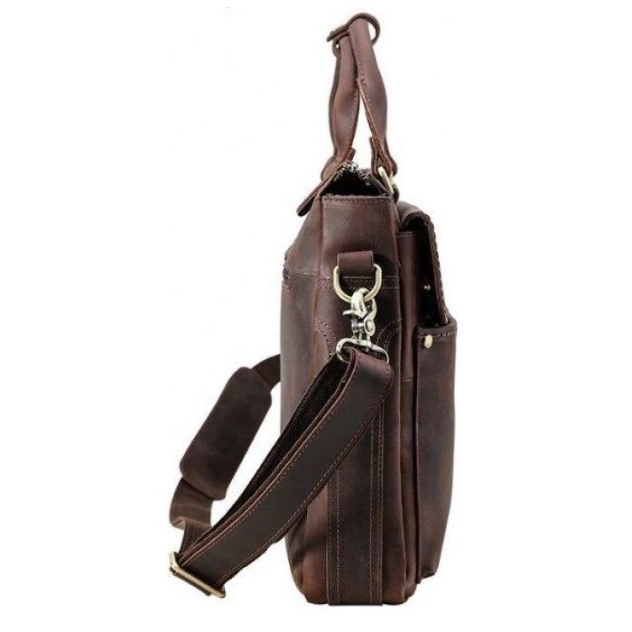 Сумка Vintage Из натуральной кожи Коричневая (14565) изображение 7