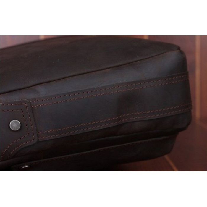 Сумка Vintage Из натуральной кожи Коричневая (14565) изображение 8