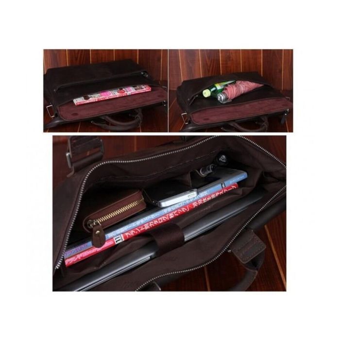 Сумка Vintage Из натуральной кожи Коричневая (14565) изображение 9