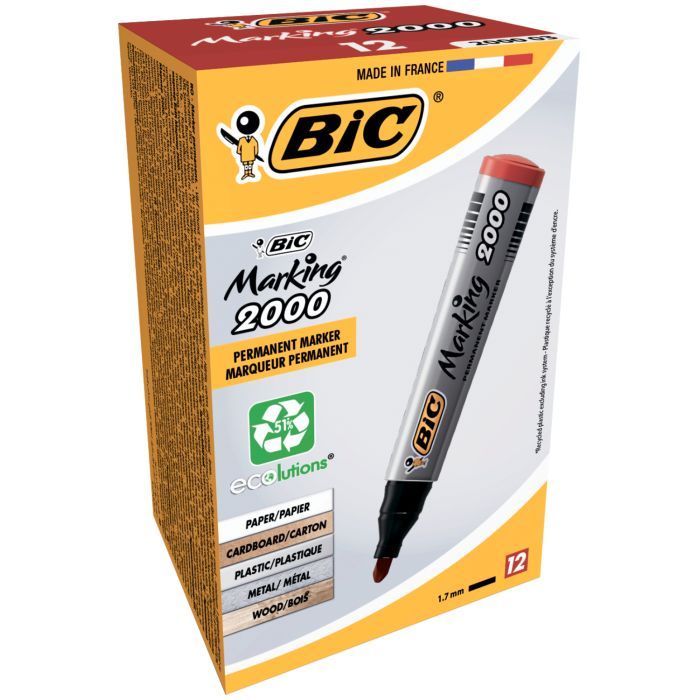 Маркер Bic перманентный, синий (bc8209143) изображение 2
