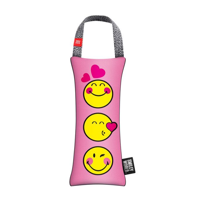 Игрушка для собак WAUDOG Fun с пищалкой "Смайлики на розовом" L (631-0187)