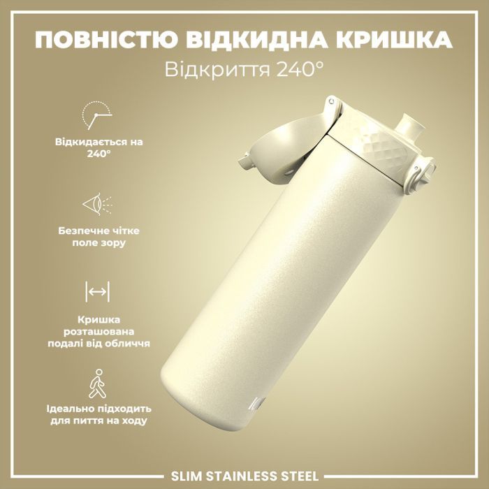 Пляшка для води ION8 OneTouch Stainless Steel 600 мл Blue (I8SS600BLU) зображення 3