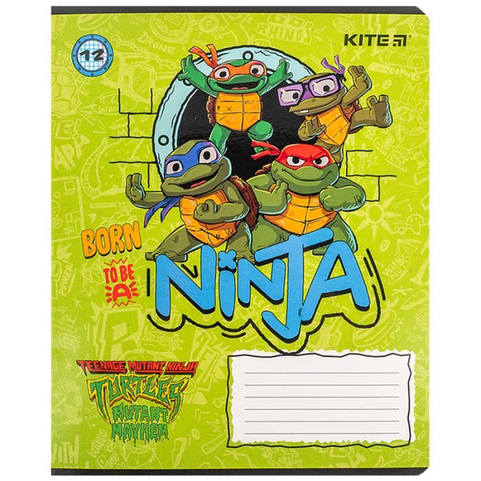 Тетрадь Kite Ninja Turtles, 12 листов, клетка (NT24-232) изображение 8