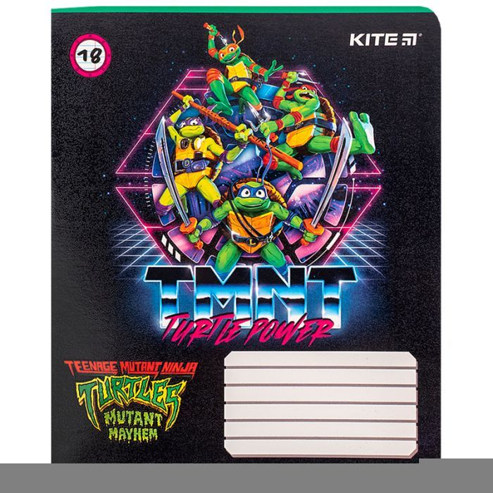 Зошит Kite Ninja Turtles, 18 аркушів, лінія (NT24-237) зображення 10