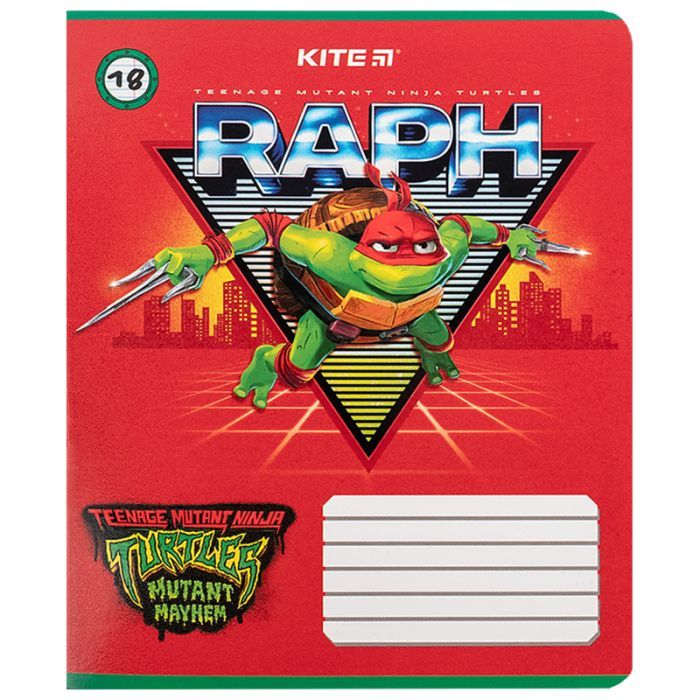 Зошит Kite Ninja Turtles, 18 аркушів, лінія (NT24-237) зображення 8