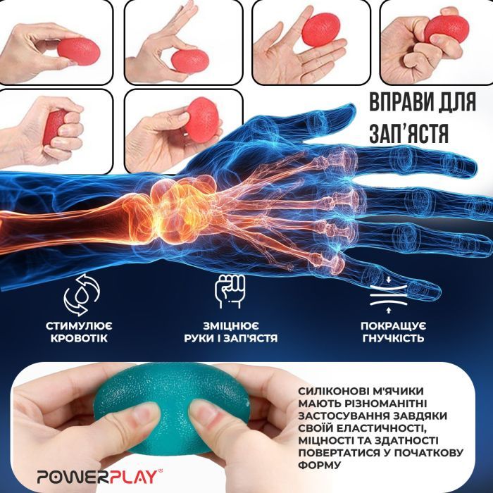 Еспандер PowerPlay PP-4340 Power Grip Set набір 3 шт (PP_4340) зображення 8