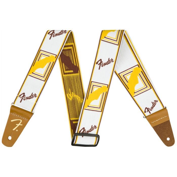Ремень для гитары Fender Strap 2" Weighless Monogrammed White/Brown/Yellow (230247)
