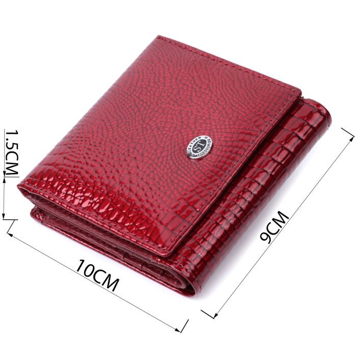 Гаманець ST Leather З натуральної лакованої шкіри Чорний (22688) зображення 3
