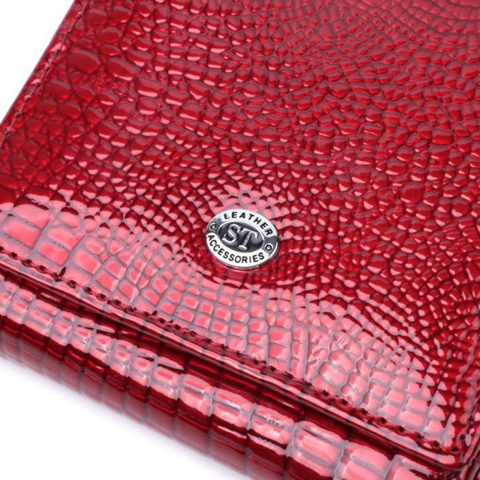 Гаманець ST Leather З натуральної лакованої шкіри Чорний (22688) зображення 5