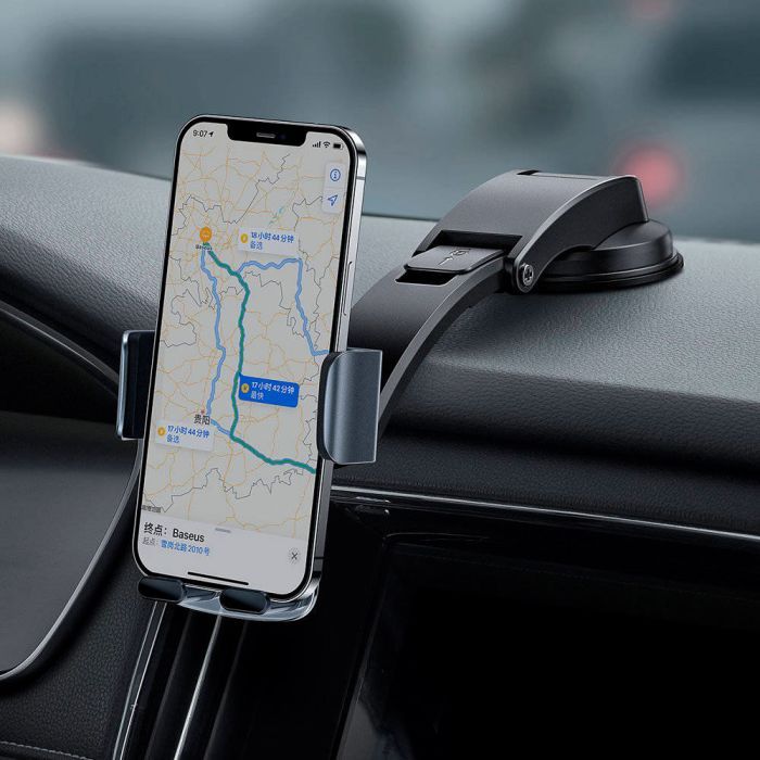 Універсальний автотримач Baseus Easy Control Clamp Car Mount Holder (A Set) Black (SUYK000001) зображення 6