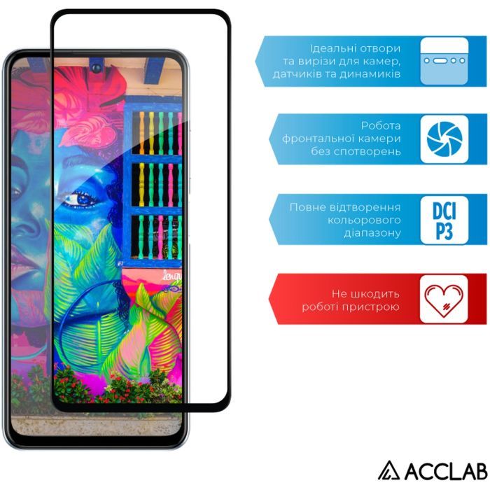 Скло захисне ACCLAB Full Glue ZTE V40S Black (1283126575655) зображення 5