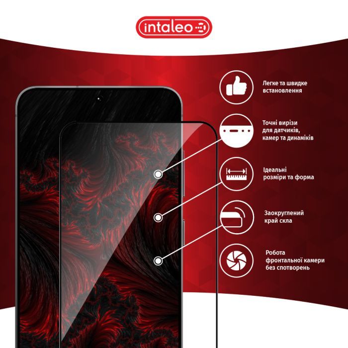 Стекло защитное Intaleo Full Glue Samsung Galaxy S25 Black (1283126607899) изображение 3