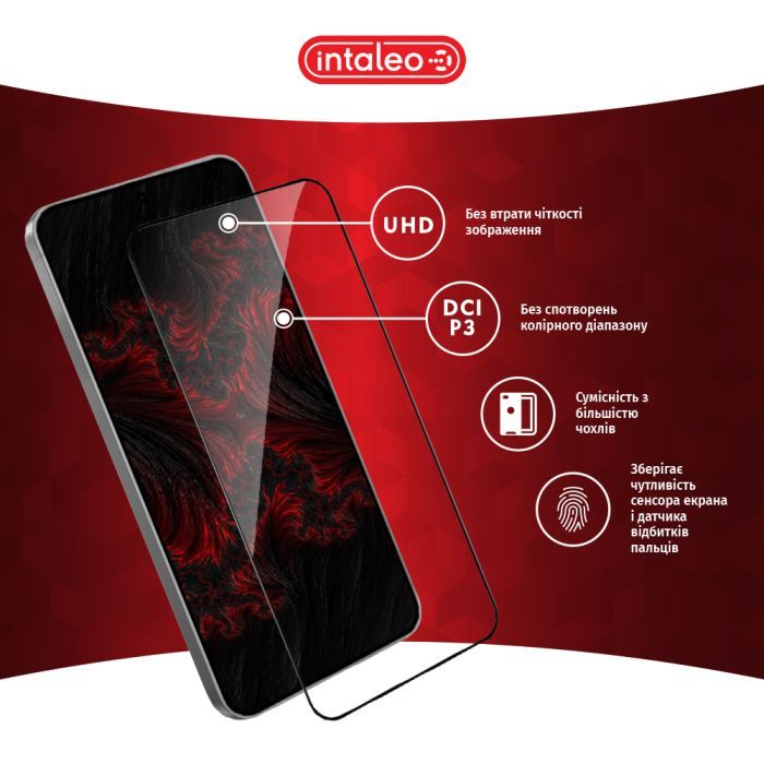 Стекло защитное Intaleo Full Glue Samsung Galaxy S25 Black (1283126607899) изображение 4