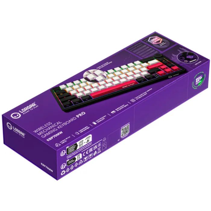 Клавиатура Lorgar KBP70MW Pro RGB Wireless/Bluetooth/USB UA White (LRG-KBP70MW-WH-US) изображение 10