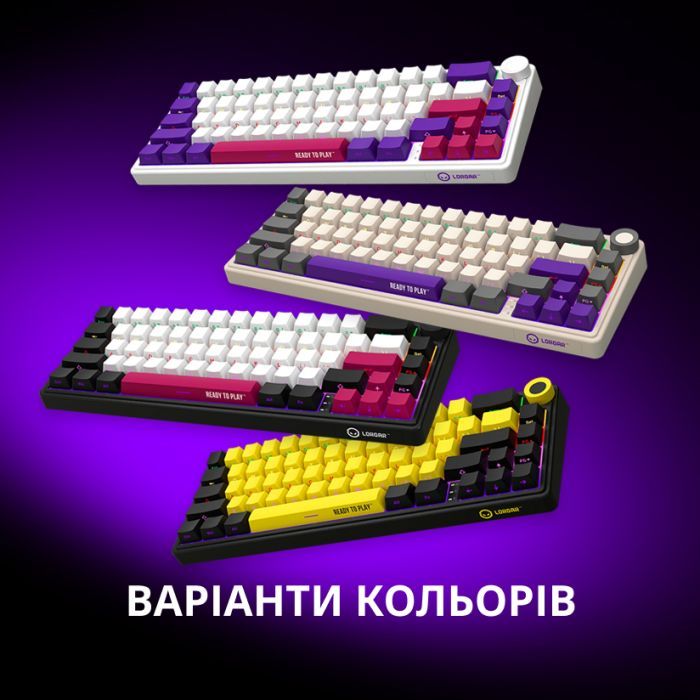 Клавиатура Lorgar KBP70MW Pro RGB Wireless/Bluetooth/USB UA Black/yellow (LRG-KBP70MW-YL-US) изображение 12