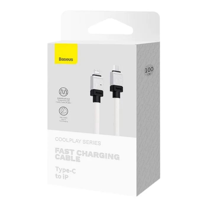 Дата кабель USB-C to Lightning 2.0m CoolPlay Fast Charging 20W white Baseus (CAKW000102) зображення 7