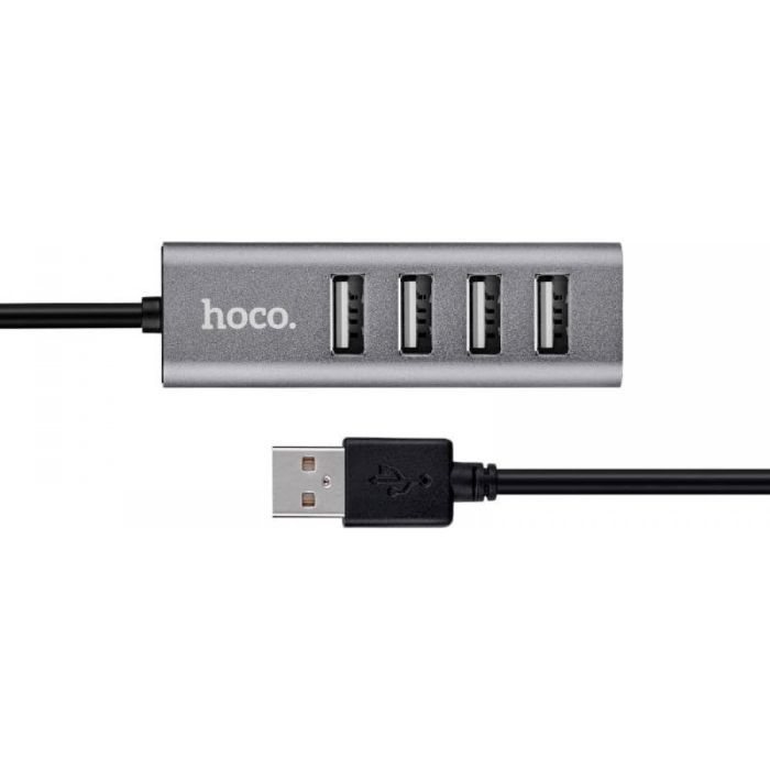 Концентратор HOCO USB 2.0 to 4xUSB Line machine HB1 Tarnish (6957531038139) зображення 2