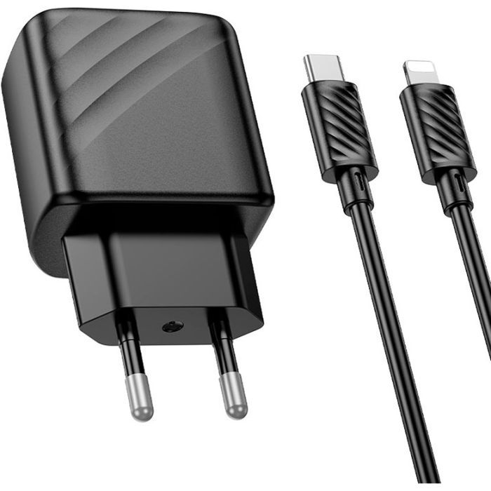 Зарядний пристрій HOCO CS22A Value USB-C PD30W + cable USB-C to Lightning Black (6942007609920) зображення 2