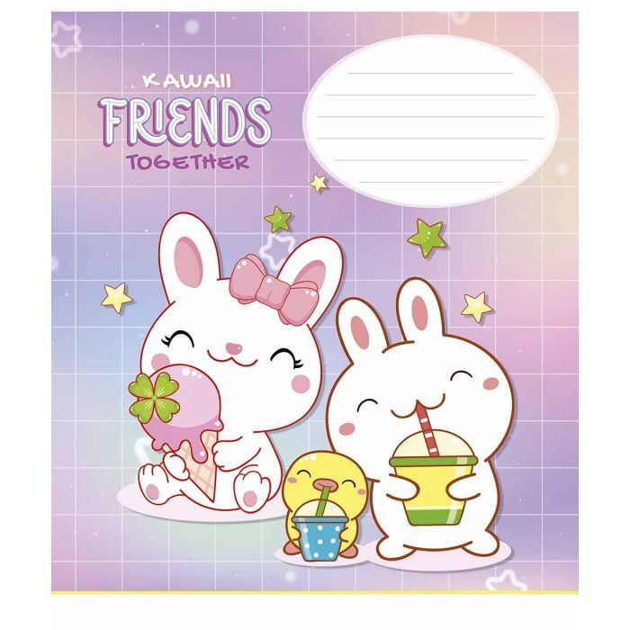 Зошит Школярик Kawaii Friends 12 аркушів коса лінія (012-3422C) зображення 2