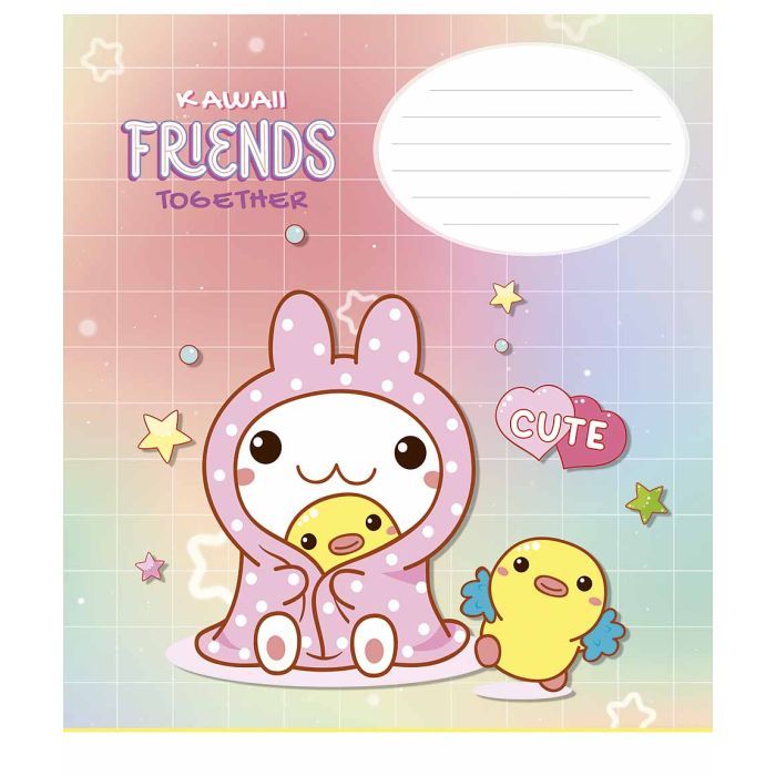 Зошит Школярик Kawaii Friends 12 аркушів коса лінія (012-3422C) зображення 3