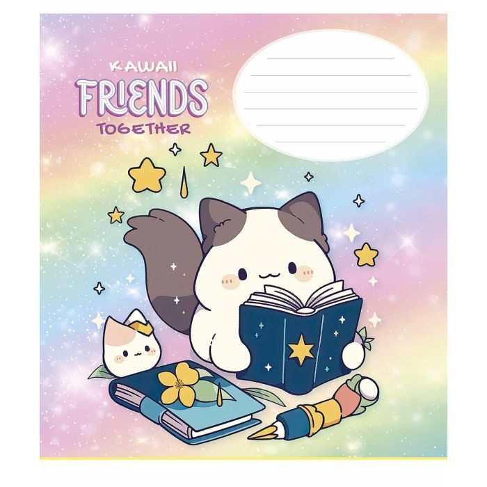 Зошит Школярик Kawaii Friends 12 аркушів коса лінія (012-3422C) зображення 4