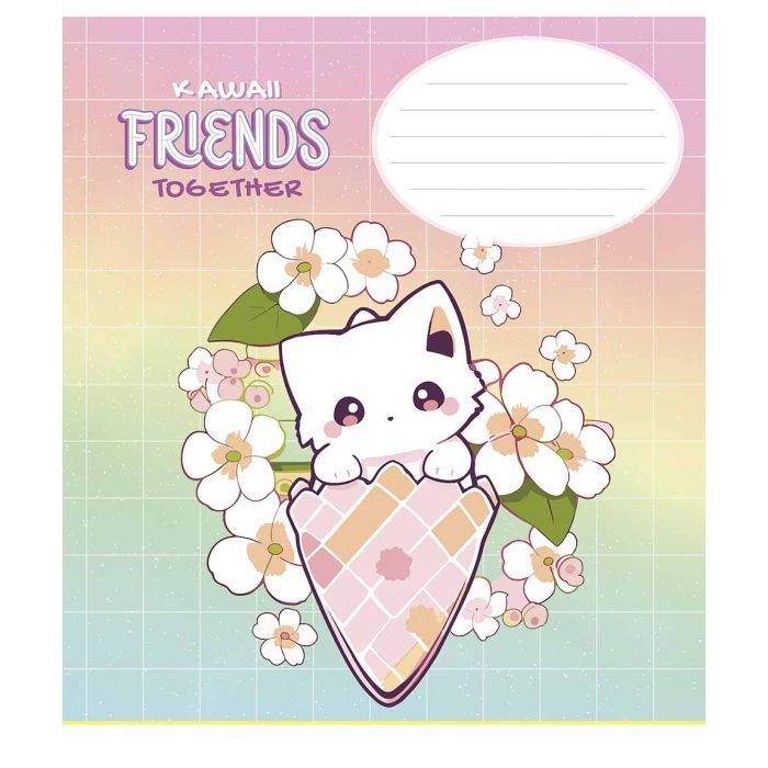 Зошит Школярик Kawaii Friends 12 аркушів коса лінія (012-3422C) зображення 5