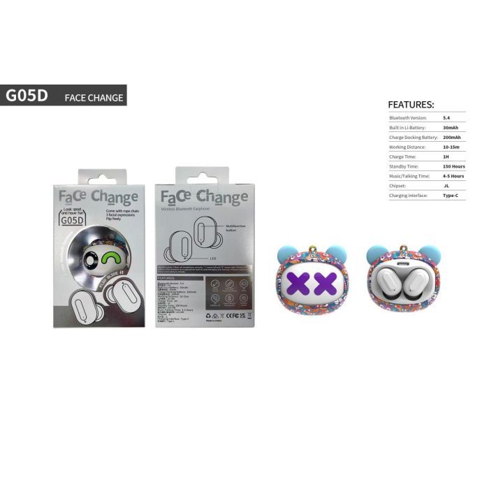 Наушники XoKo G05-face changing TWS Violet (G05-VIOT) изображение 25