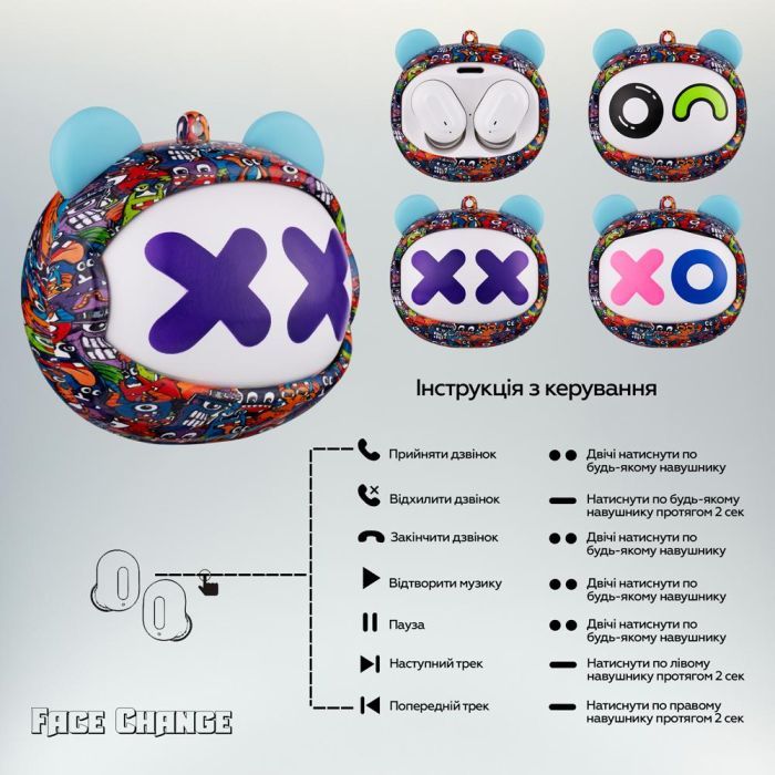 Наушники XoKo G05-face changing TWS Violet (G05-VIOT) изображение 9