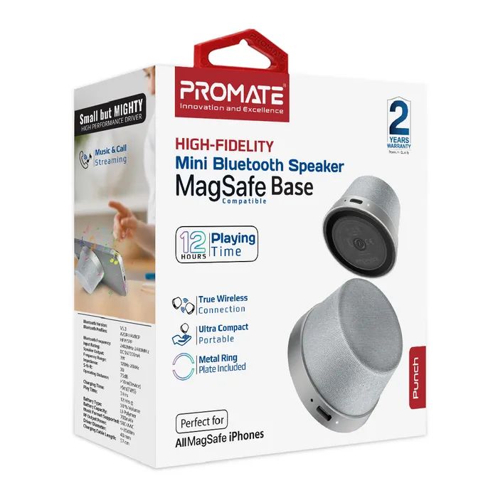 Акустическая система Promate Punch 3 Вт Silver (punch.silver) изображение 9