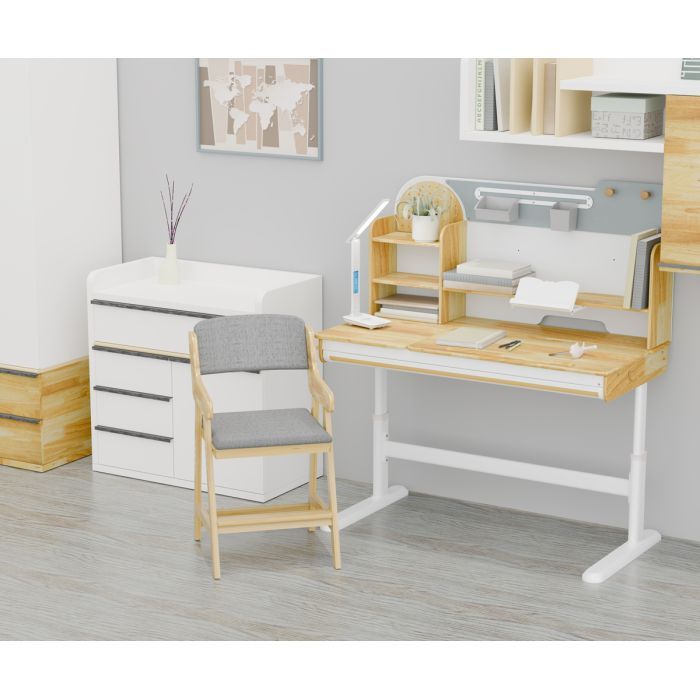 Парта с креслом Mealux Timberdesk L + крісло Carlo (BD-690 Wood L + KD-050 G) изображение 2