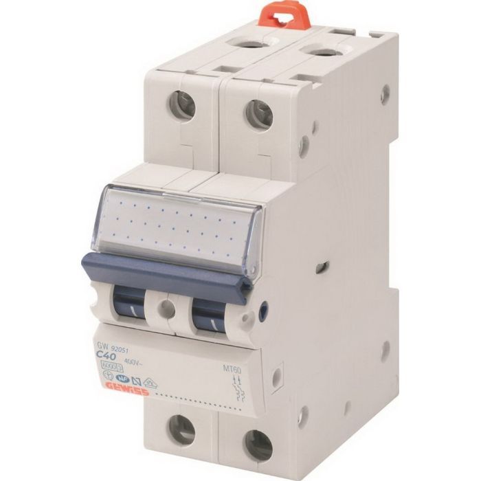 Автоматичний вимикач GEWISS 2-п. 40A 6kA С (GW92051)