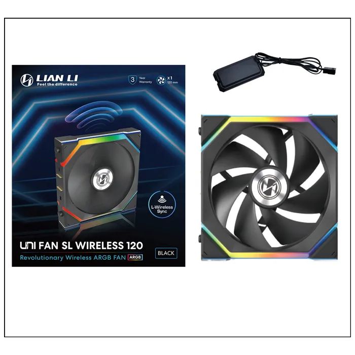 Кулер для корпуса Lian Li Uni Fan SL WIRELESS 120-1, Black (G99.12SL1W1B.00) изображение 6