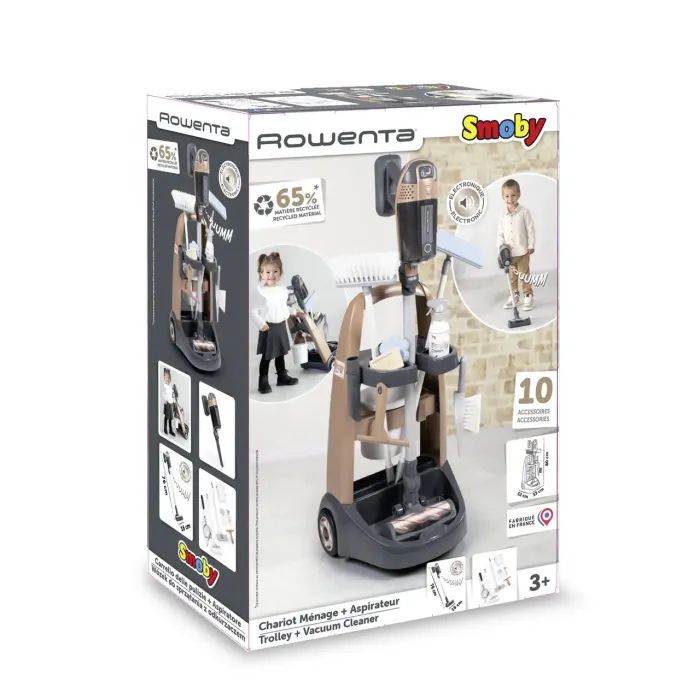 Игровой набор Smoby Тележка для уборки Ровента с ручным пылесосом и аксессуарами (7600330326) изображение 3