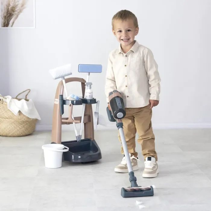Игровой набор Smoby Тележка для уборки Ровента с ручным пылесосом и аксессуарами (7600330326) изображение 6