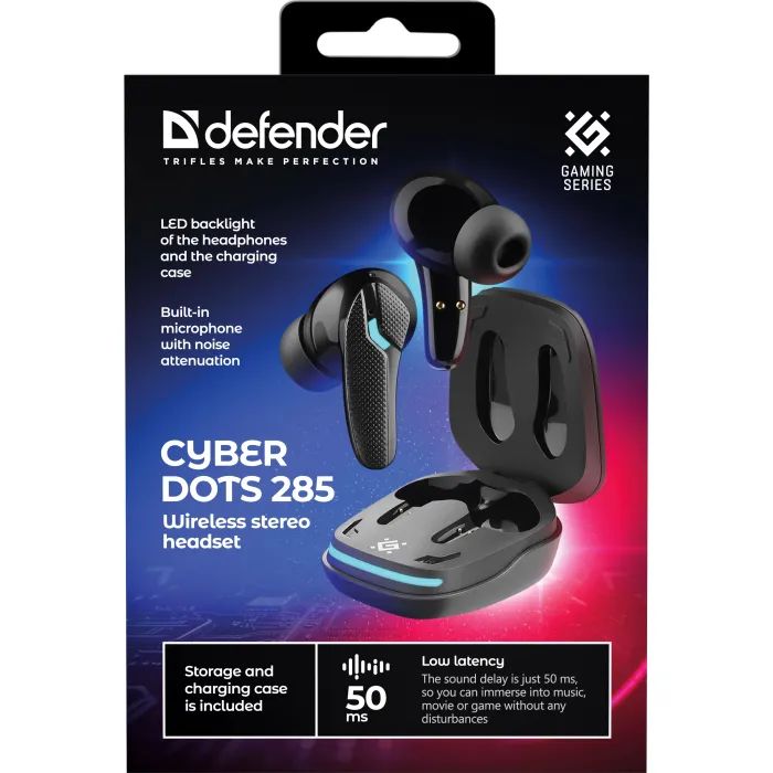 Наушники Defender CyberDots 285 Bluetooth Black (63285) изображение 8