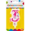 Свеча Maxi двостороння "3" із зображенням єдинорога висотою 7,62 см (MX622066-3)
