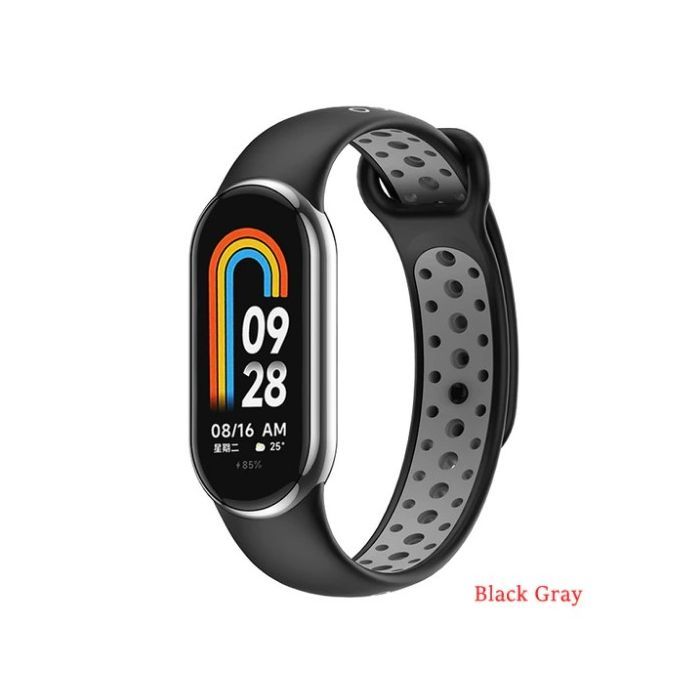 Ремінець до фітнес браслета BeCover Vents Style для Xiaomi Mi Smart Band 8 Black-Green (709416)