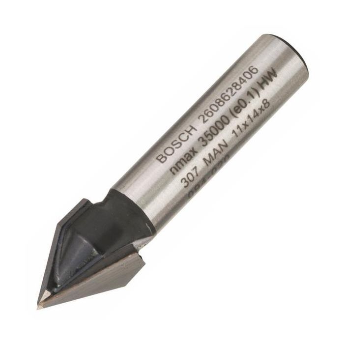 Фреза Bosch Professional пазовая V-образная V, Std, S8, D11, L14 60° (2.608.628.406)