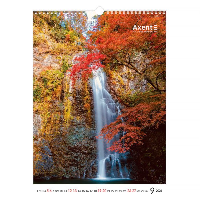 Календар Axent настінний А3 2026 р.Waterfalls (8804-26-2-A) зображення 10